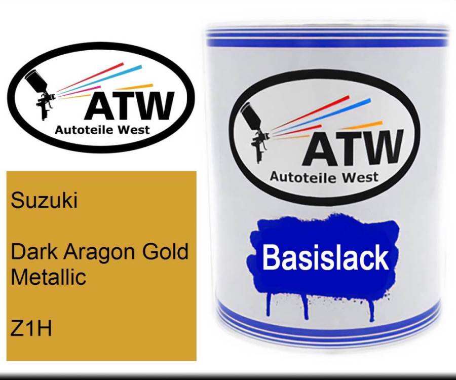 Suzuki, Dark Aragon Gold Metallic, Z1H: 1L Lackdose, von ATW Autoteile West.